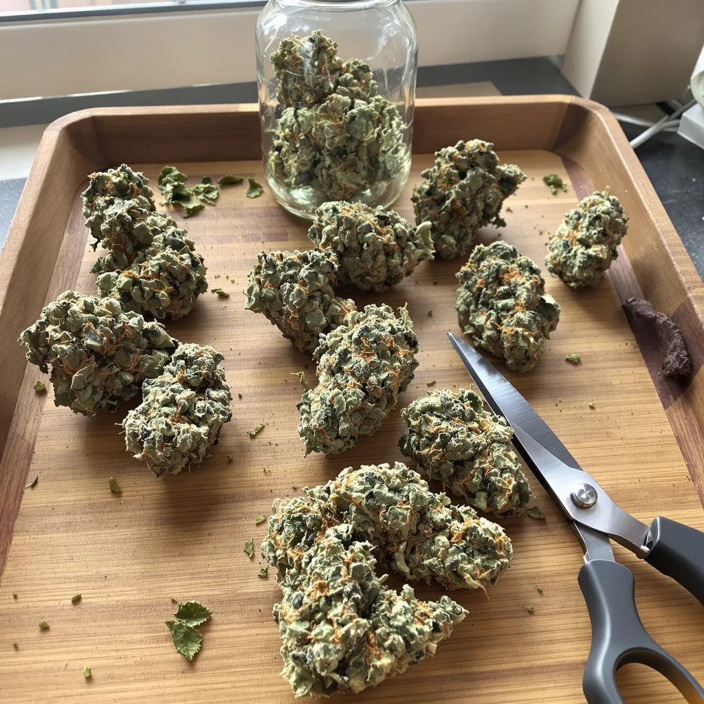 707 Headband 13% indica / 87% sativa flower with visible trichomes