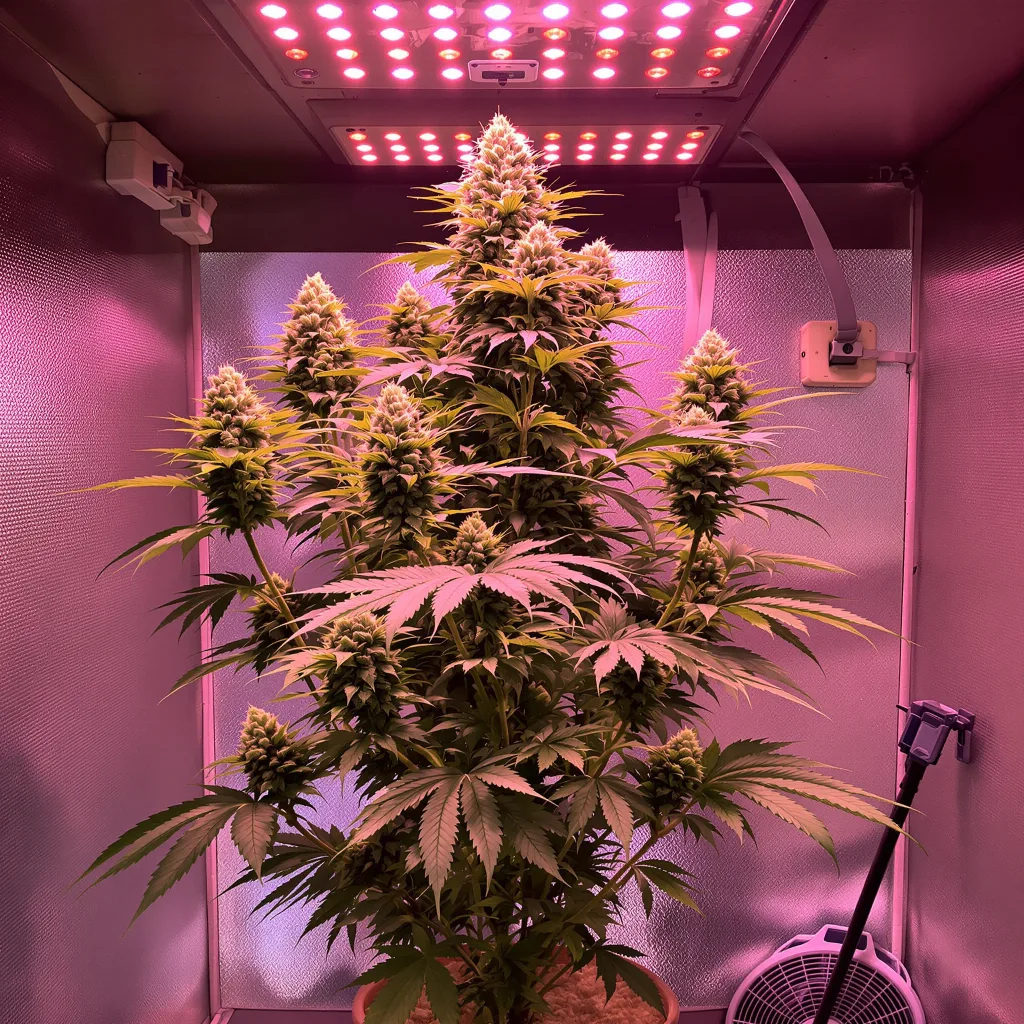 Afghan Big Bud cannabis plant in flowering stage — 80–120 cm autoflower