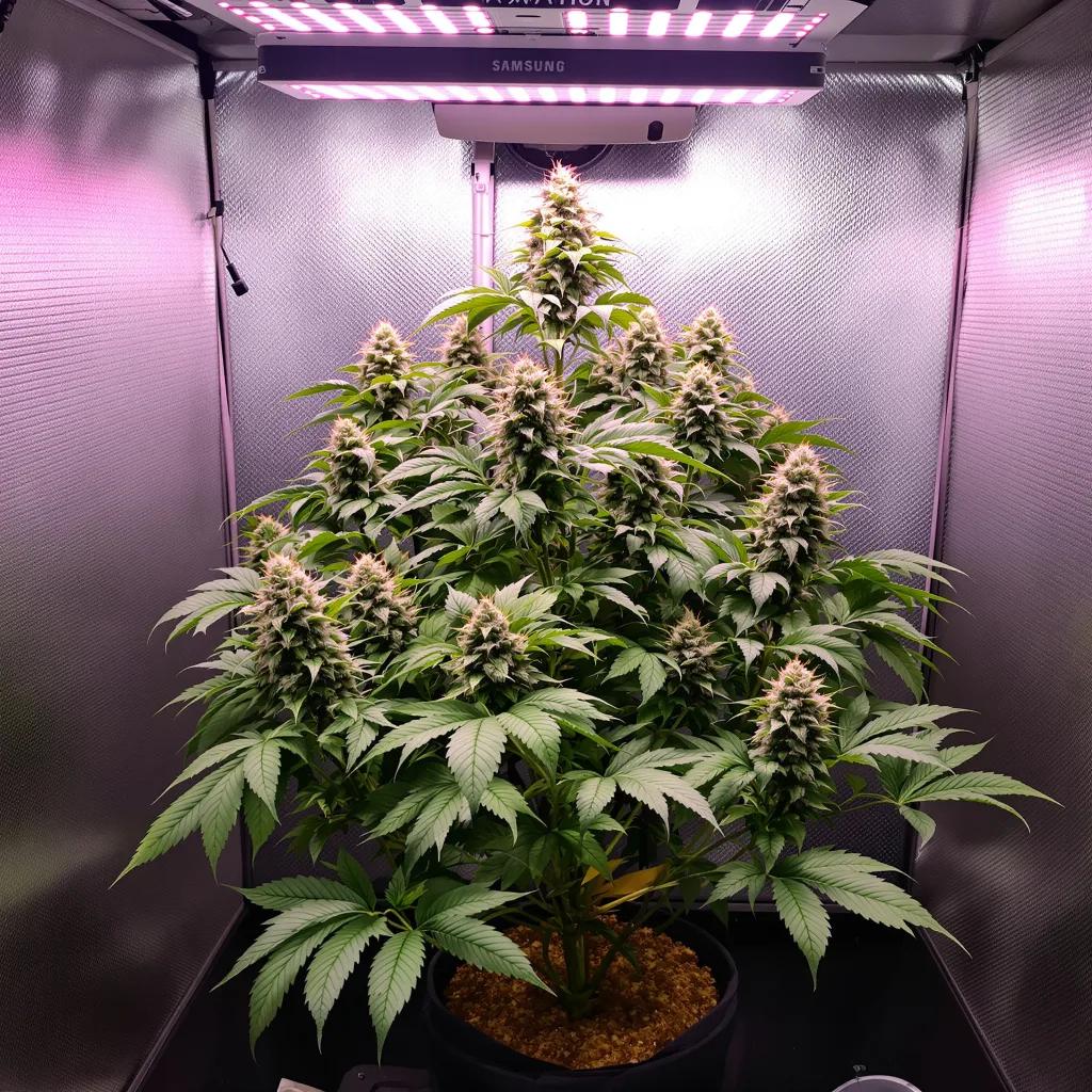 Afghan Hawaiian cannabis plant in flowering stage — Short autoflower