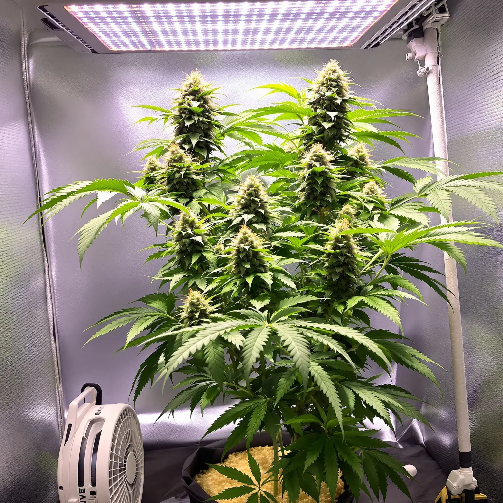 Alien Dawg cannabis plant in flowering stage — 70–110 cm autoflower
