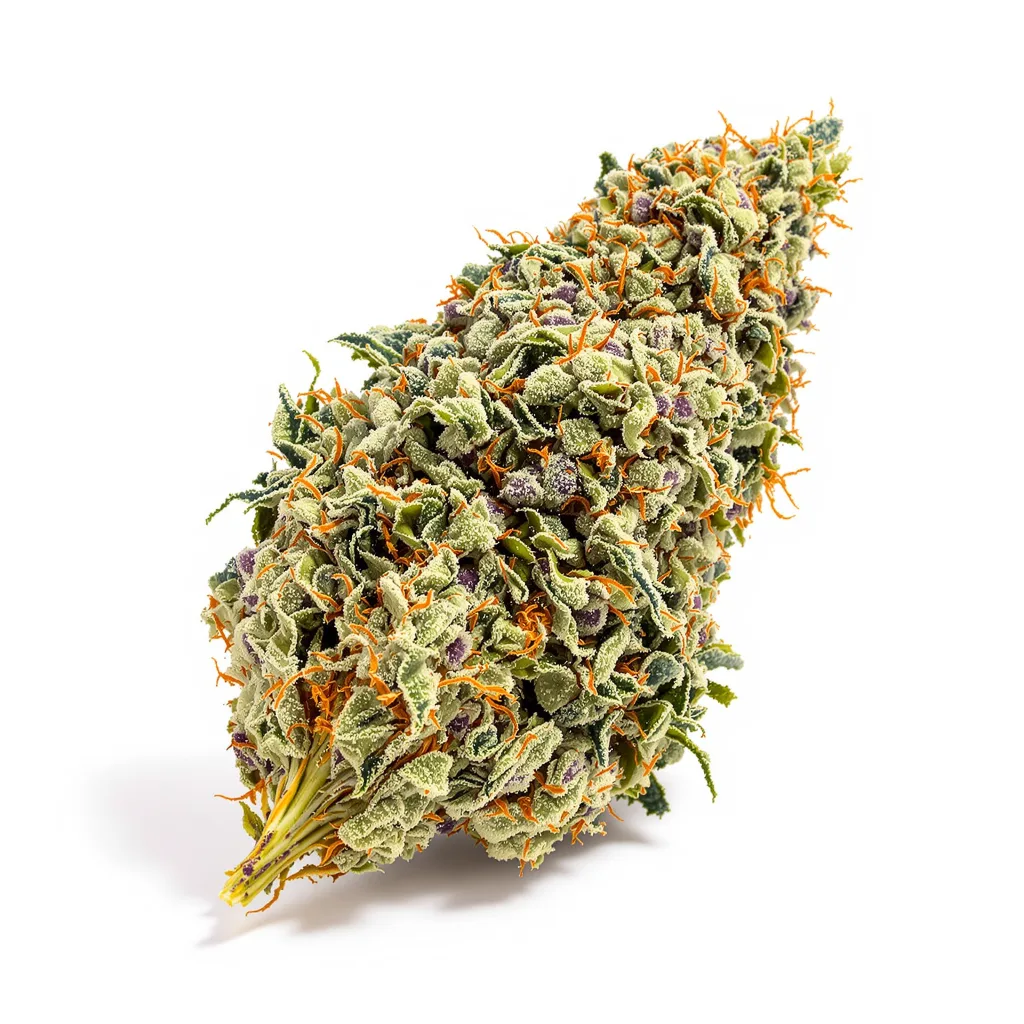 Alien Kush 52% indica / 48% sativa flower with visible trichomes