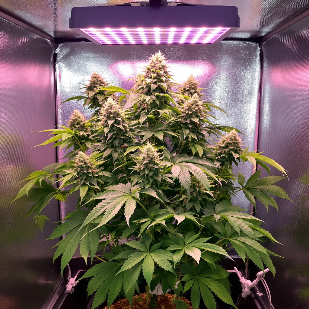 Aliens On Moonshine cannabis plant in flowering stage — 90-120 cm. Medium autoflower