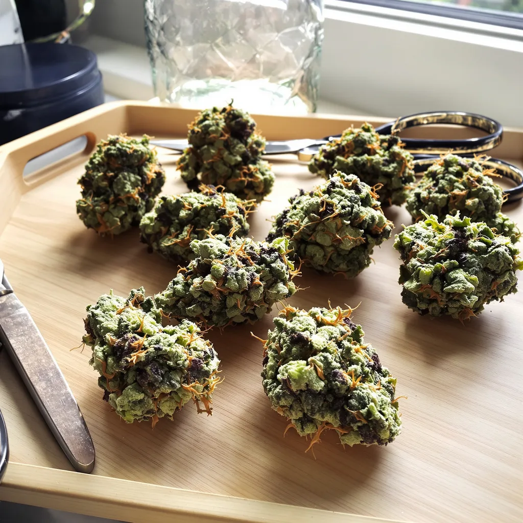 Apple Betty 38% indica / 62% sativa flower with visible trichomes