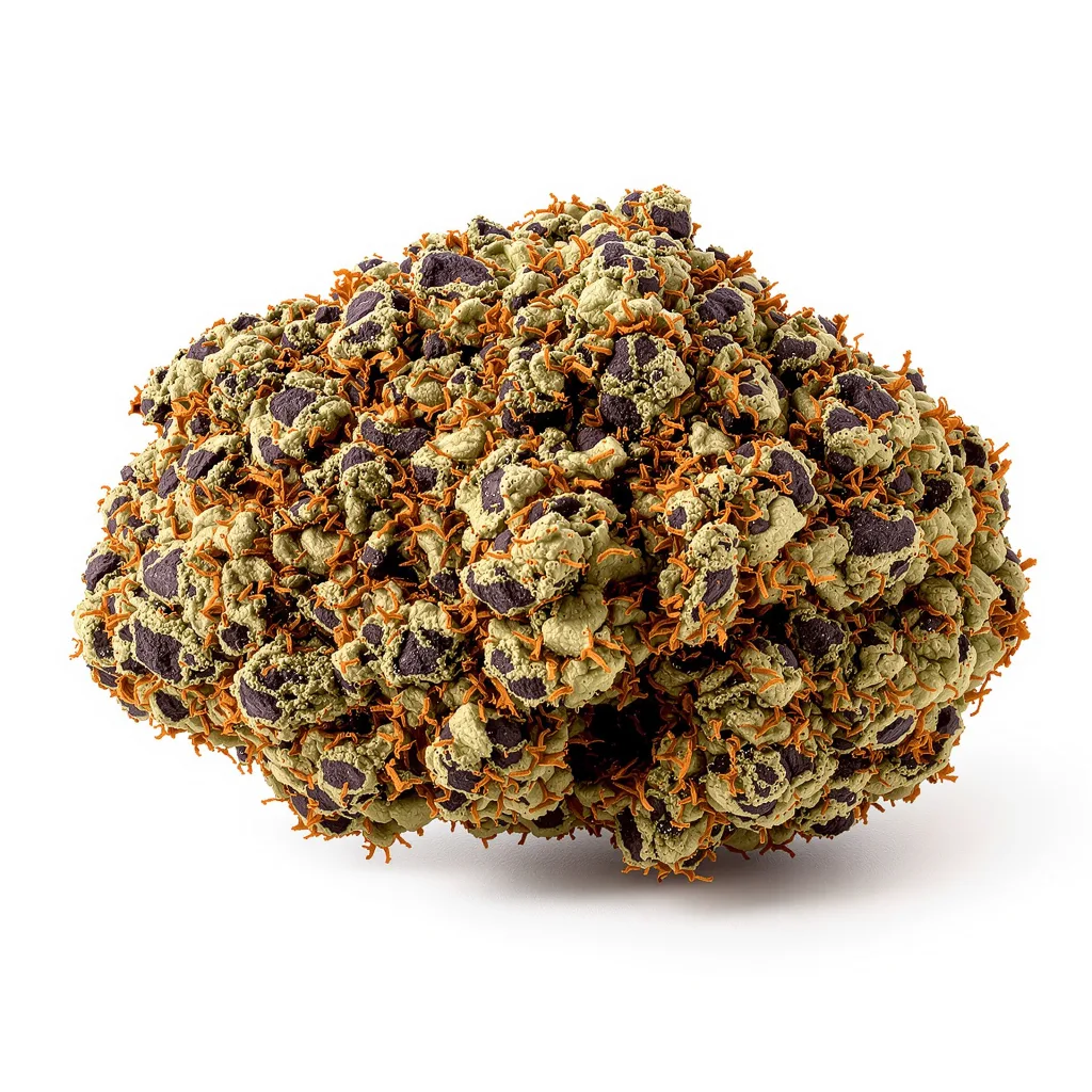 Badazz Rolex 77% indica / 23% sativa flower with visible trichomes