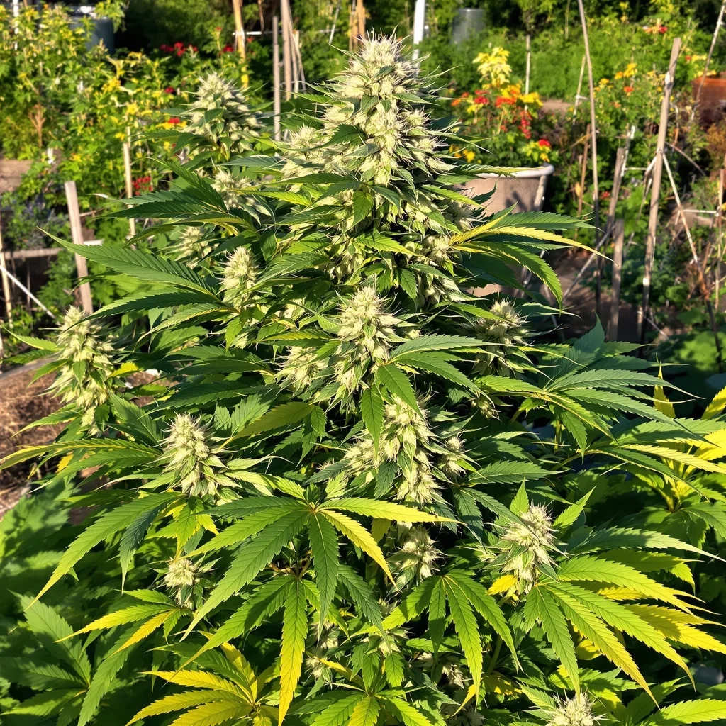 BCN Diesel CBD 57% indica / 43% sativa flower with visible trichomes