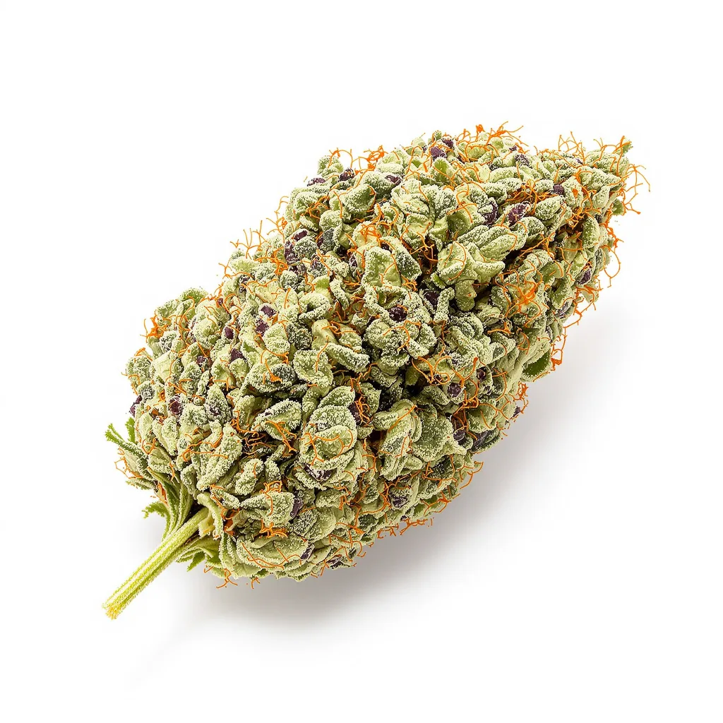 Birthday Cake Kush 60% indica / 40% sativa flower with visible trichomes