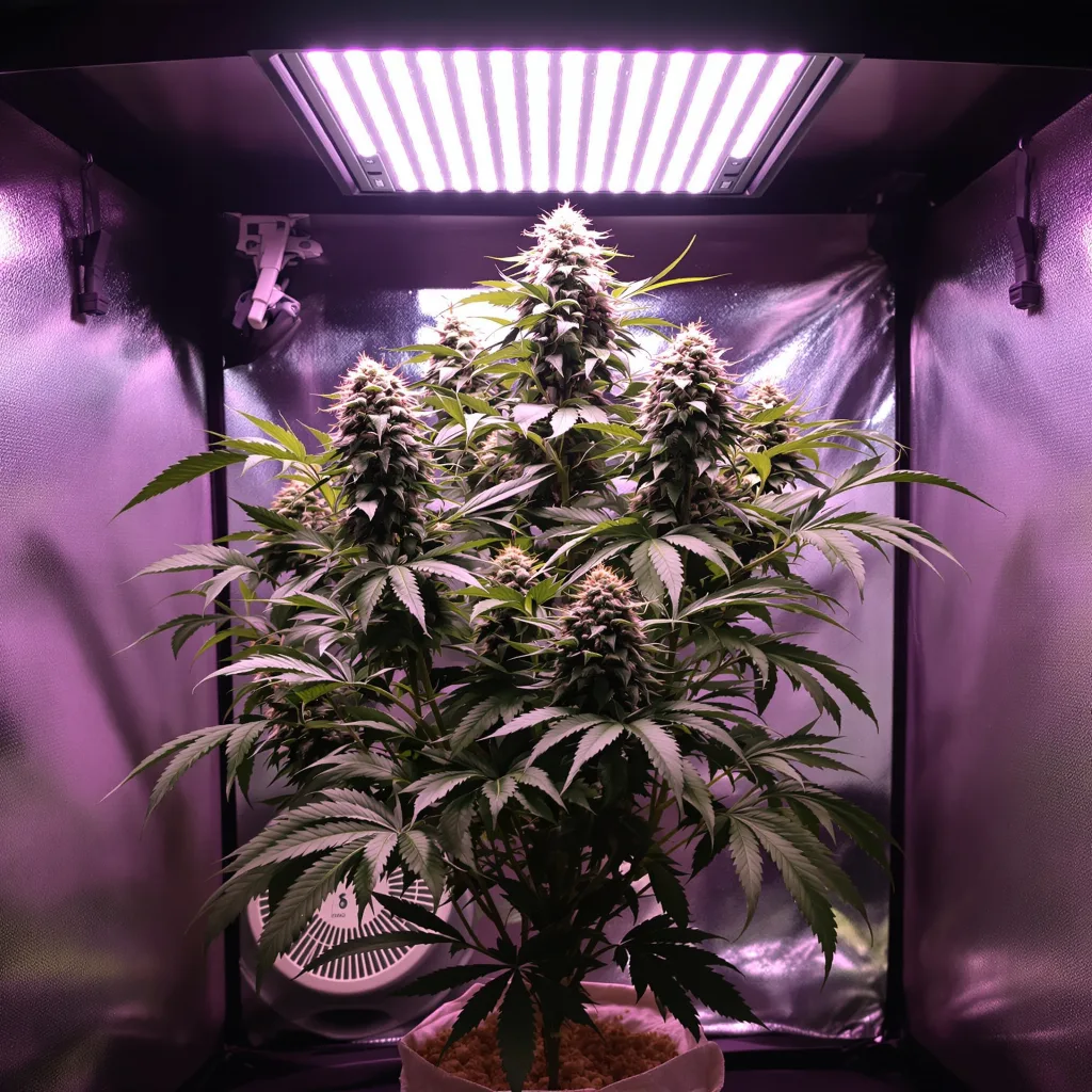 Blackberry Cream cannabis plant in flowering stage — Short feminised