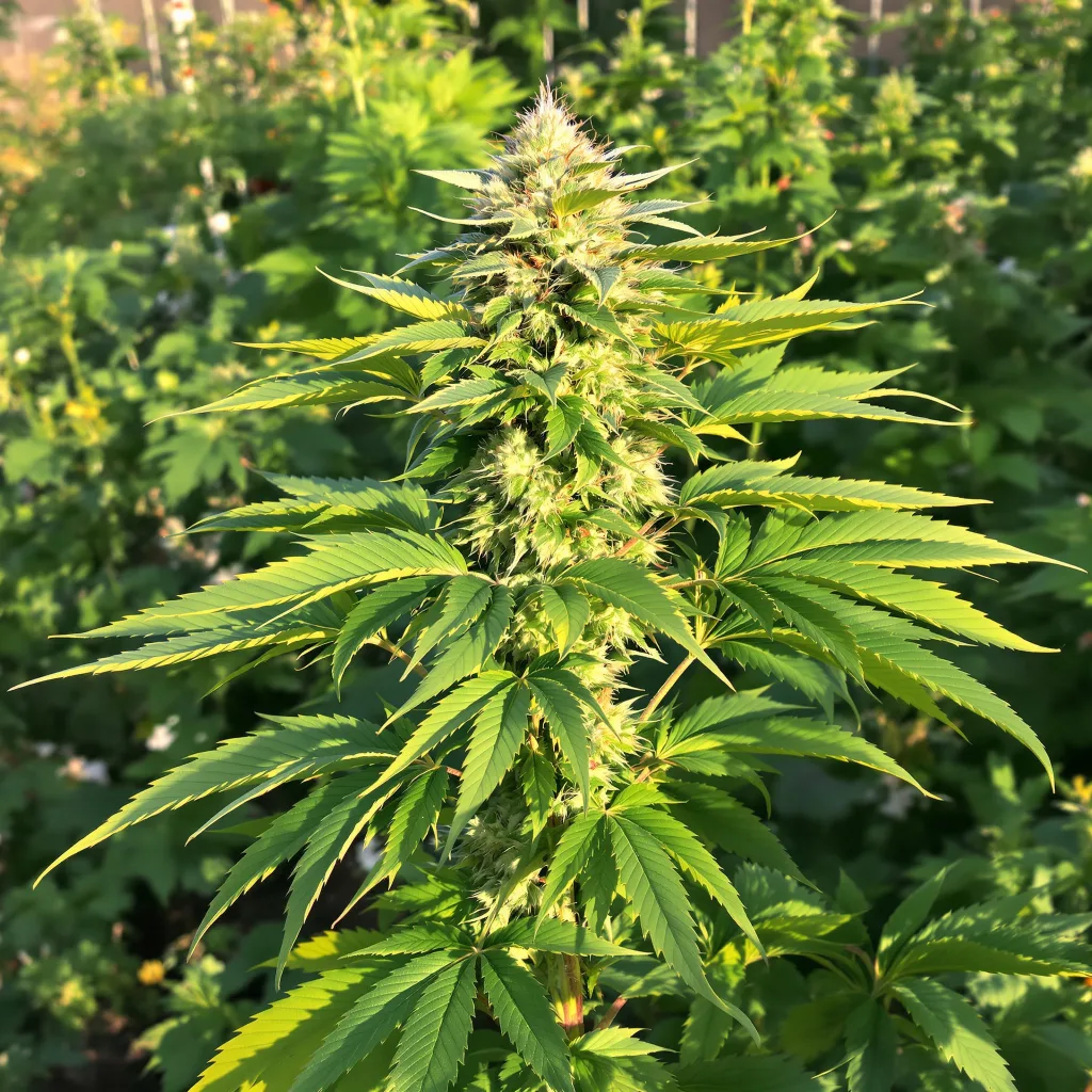 Blackberry Hashplant 76% indica / 24% sativa flower with visible trichomes