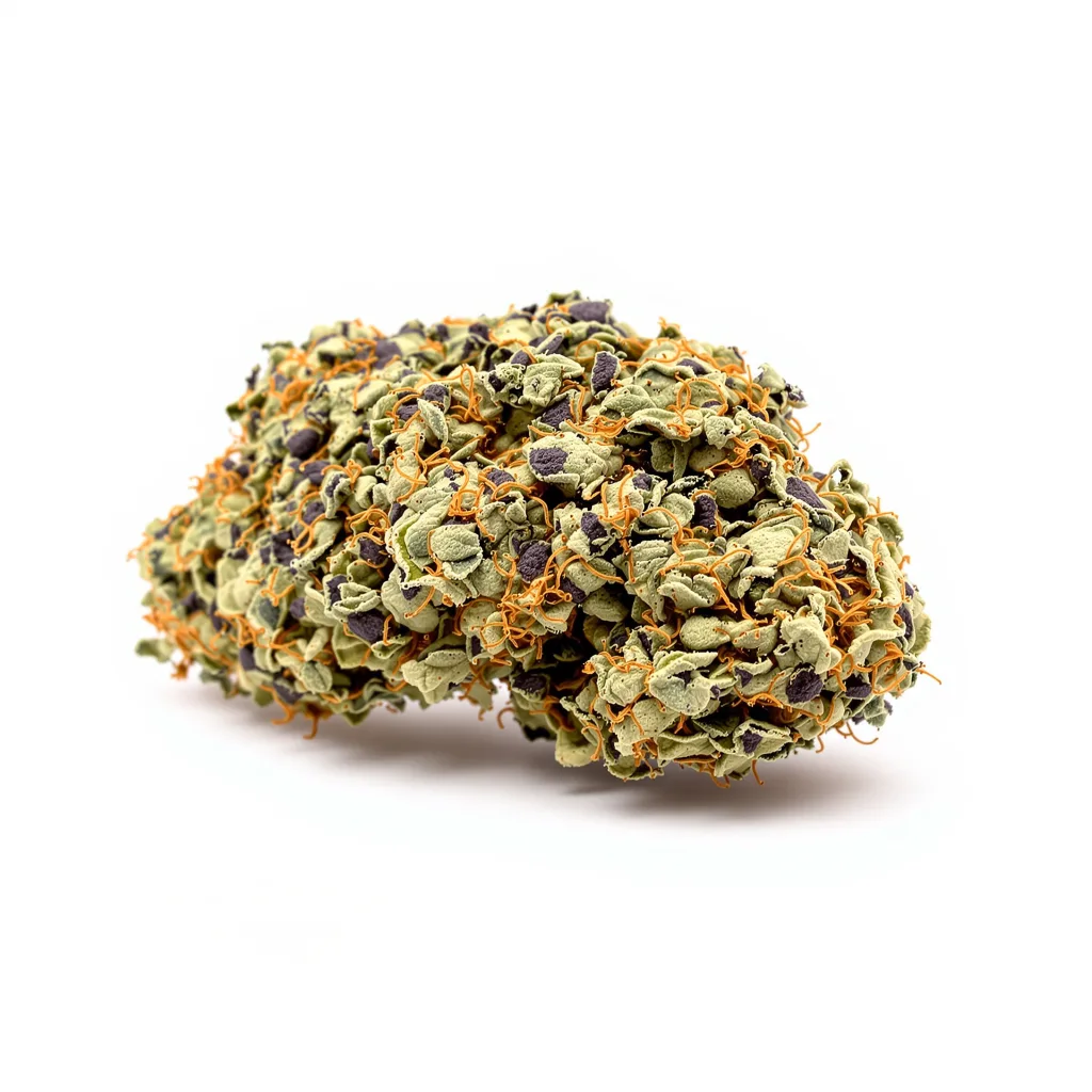Blackberry Kush 80% indica / 20% sativa flower with visible trichomes