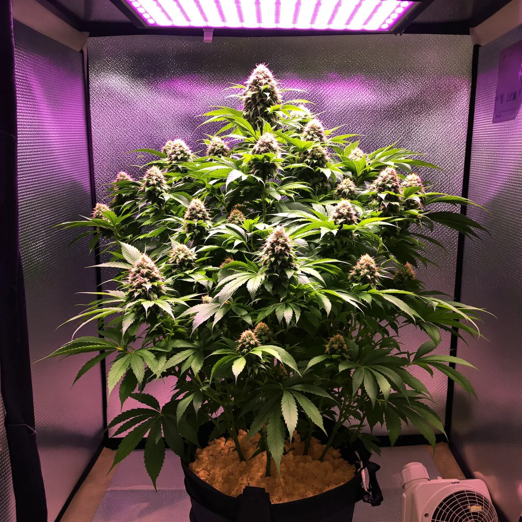 Blue Dynamite cannabis plant in flowering stage — 110–150 cm feminised