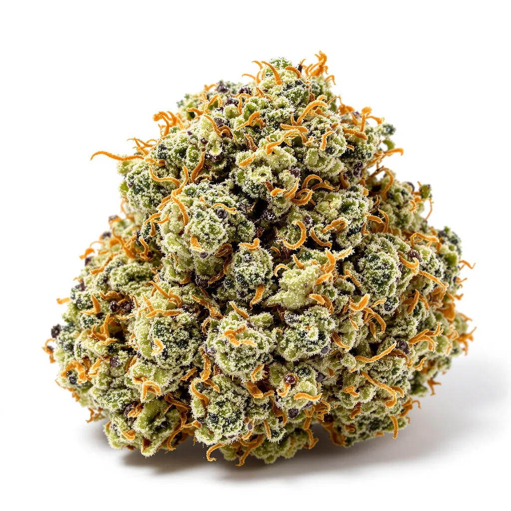 Blue Galaxy 40% indica / 60% sativa flower with visible trichomes