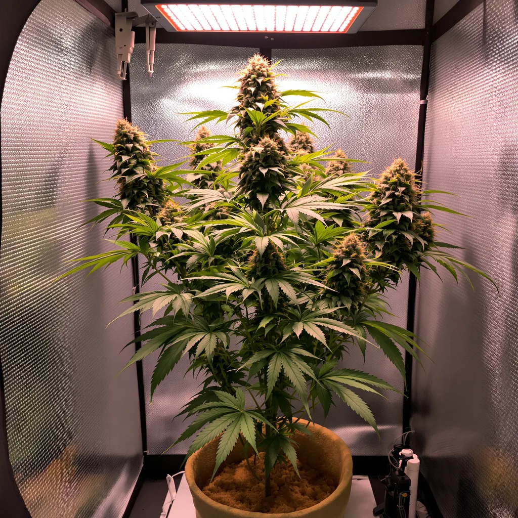 Blue Jack City cannabis plant in flowering stage — 70–110 cm autoflower