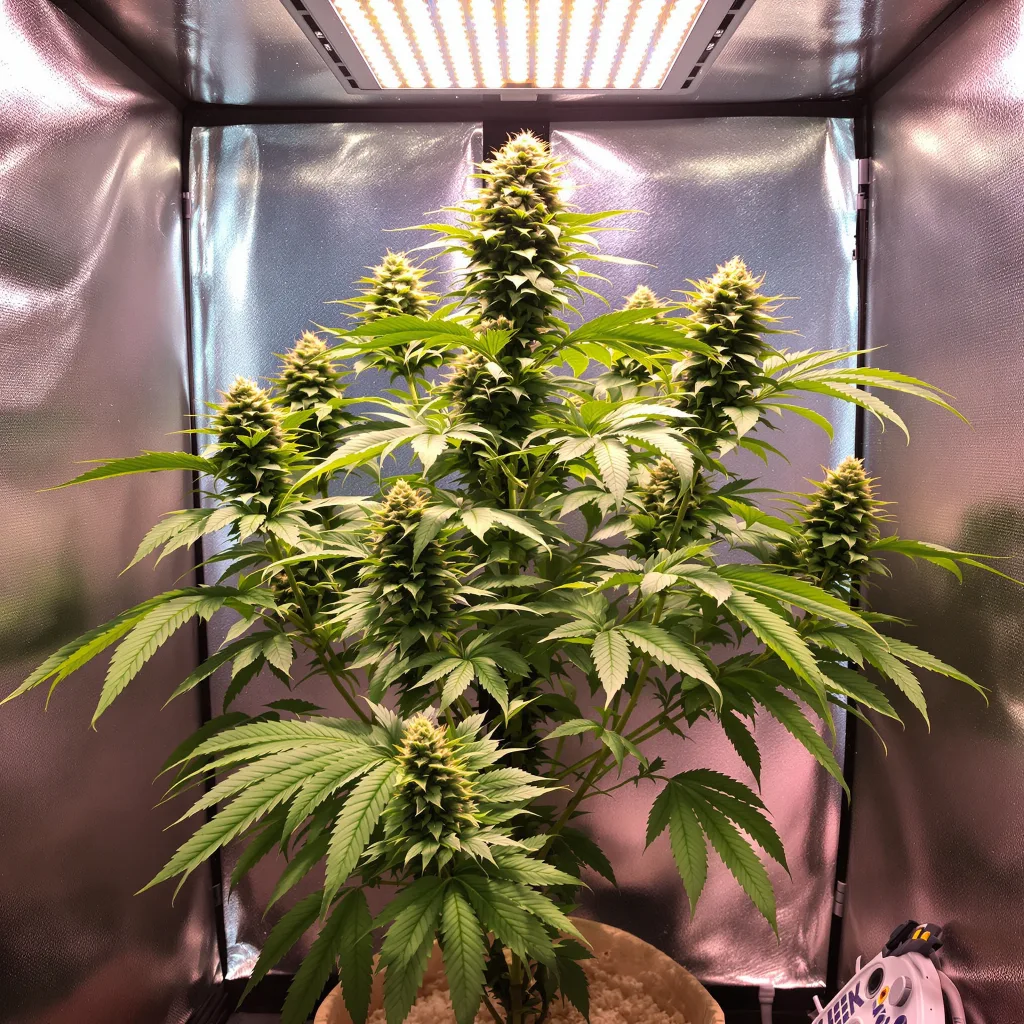 Blue Magoo cannabis plant in flowering stage — Short feminised
