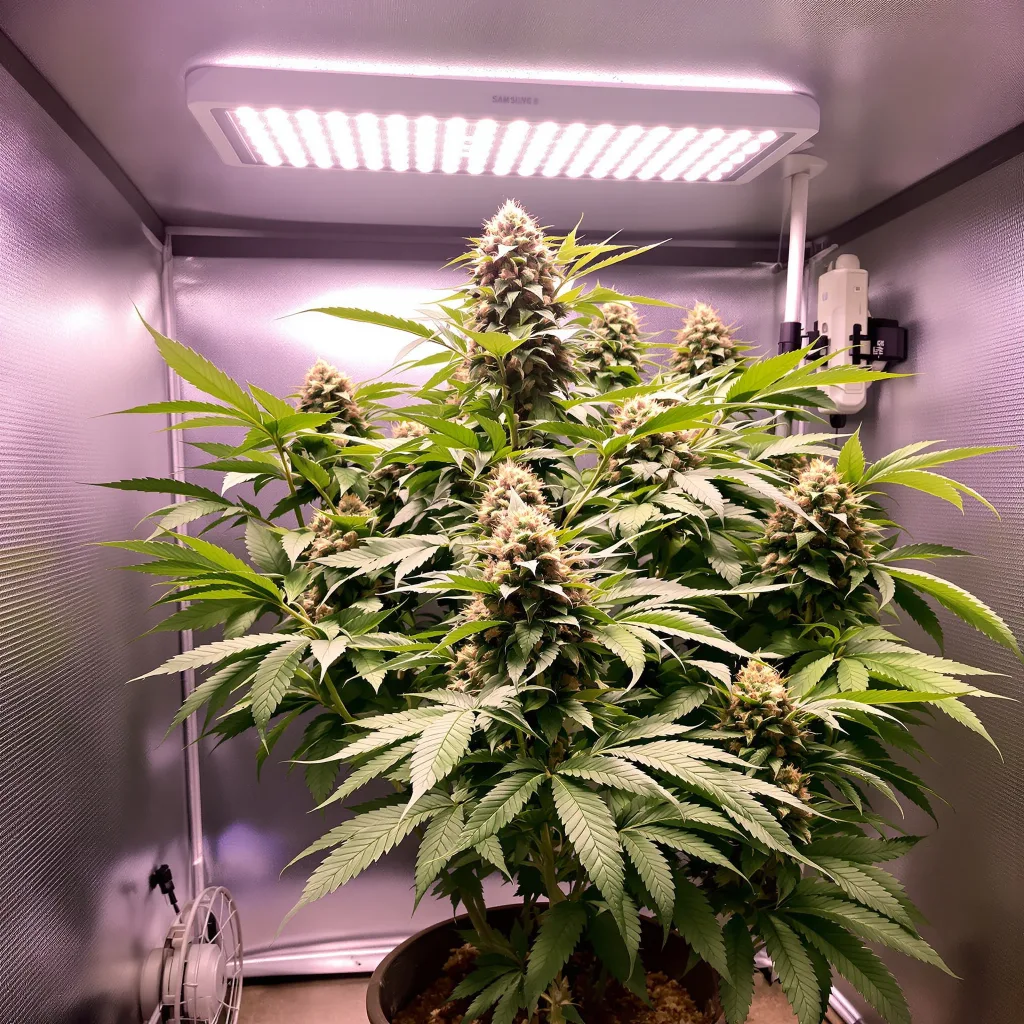 Blue Zombie cannabis plant in flowering stage — Short autoflower