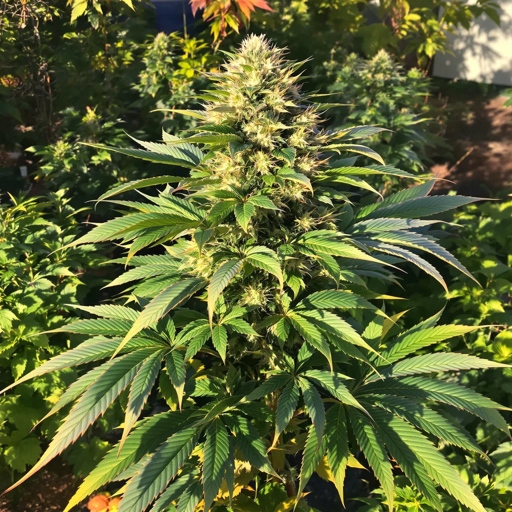 Blueberry Gusto 75% indica / 25% sativa flower with visible trichomes