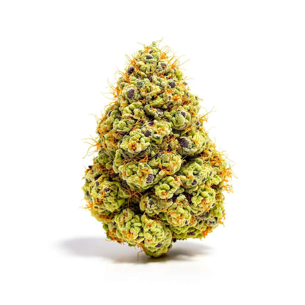 Bruce Almighty 10% indica / 90% sativa flower with visible trichomes