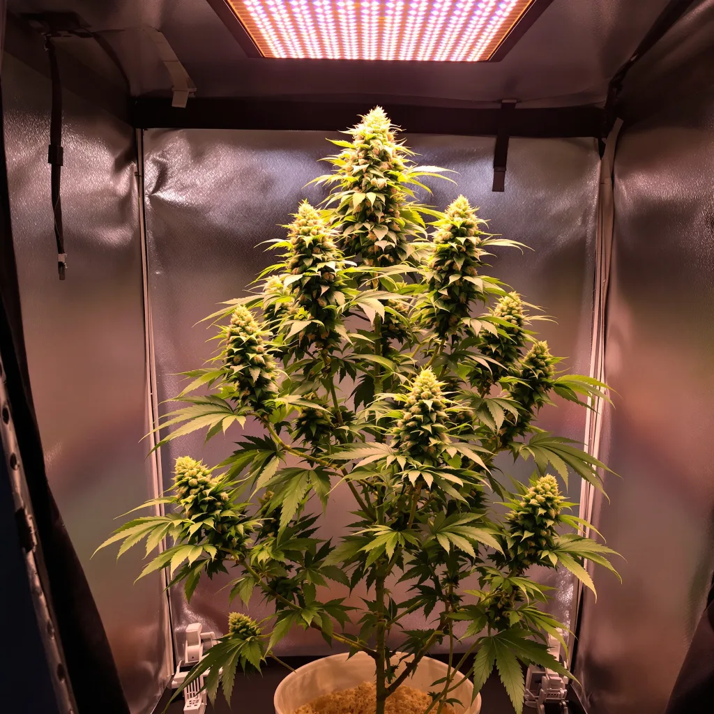C4 cannabis plant in flowering stage — 90-120 cm. Medium feminised