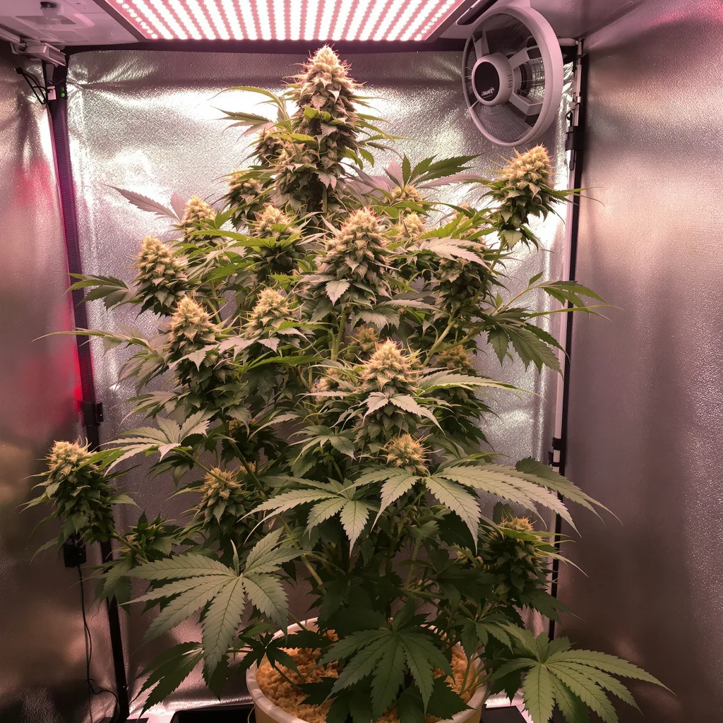 Cadillac Purple cannabis plant in flowering stage — Short feminised