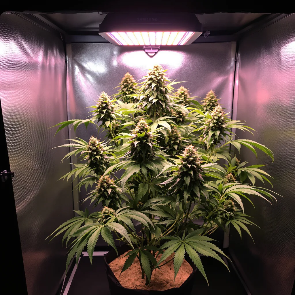 Caffeine Bomb cannabis plant in flowering stage — 70–110 cm feminised