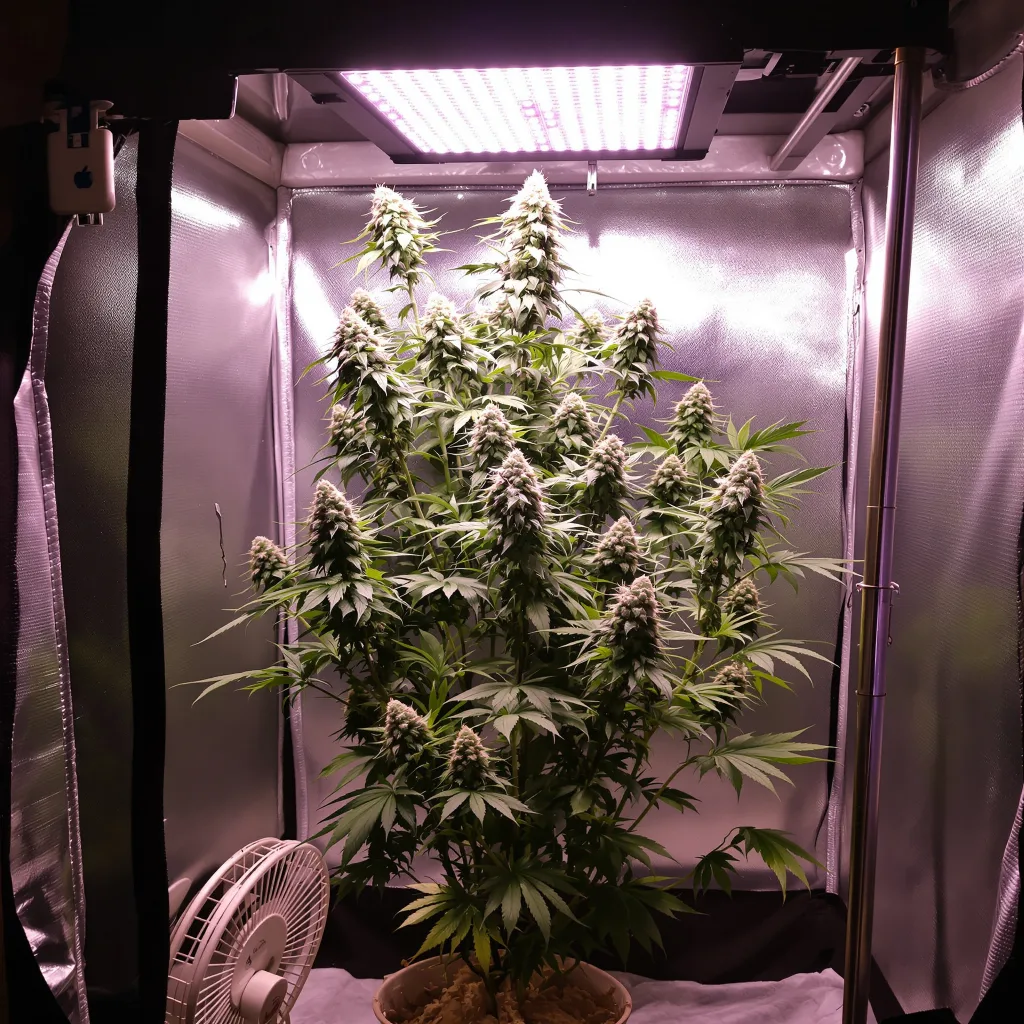 Cereal Milk cannabis plant in flowering stage — Small (0-120 cm) autoflower