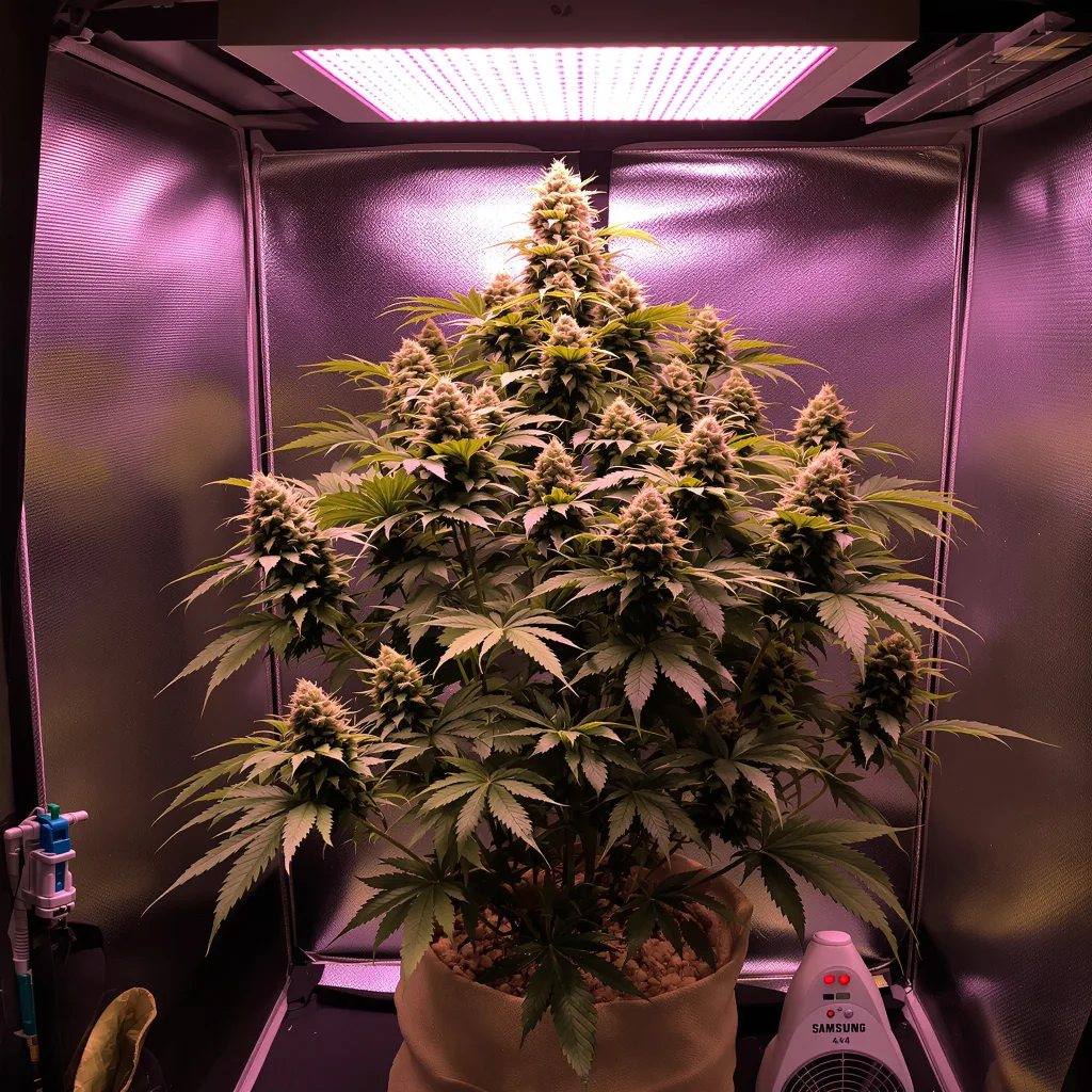 Cheeseburger cannabis plant in flowering stage — 90-120 cm. Medium autoflower