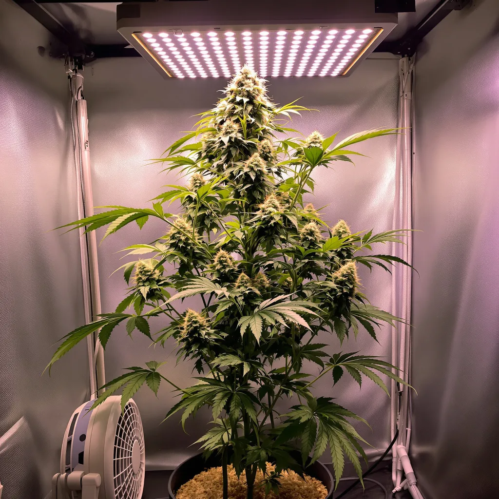 Church OG cannabis plant in flowering stage — Short feminised