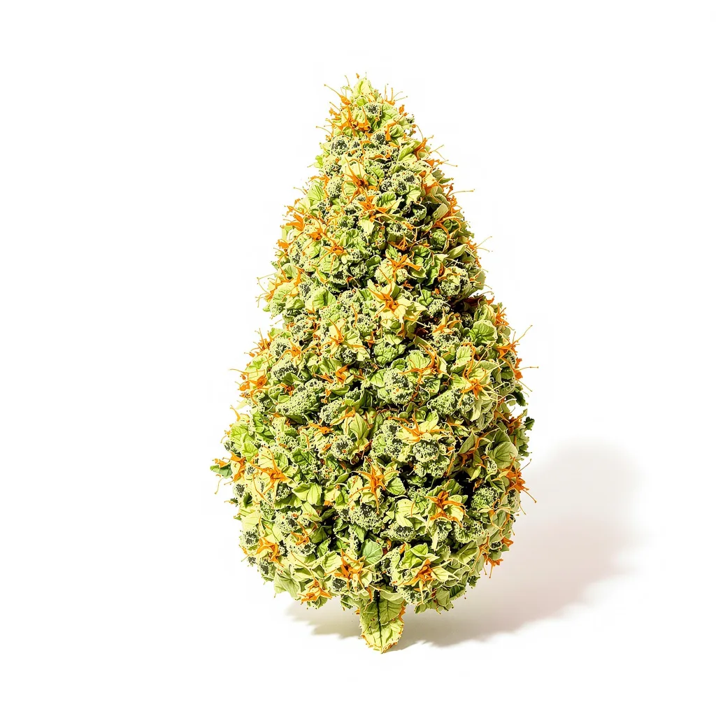 Clementine 14% indica / 86% sativa flower with visible trichomes