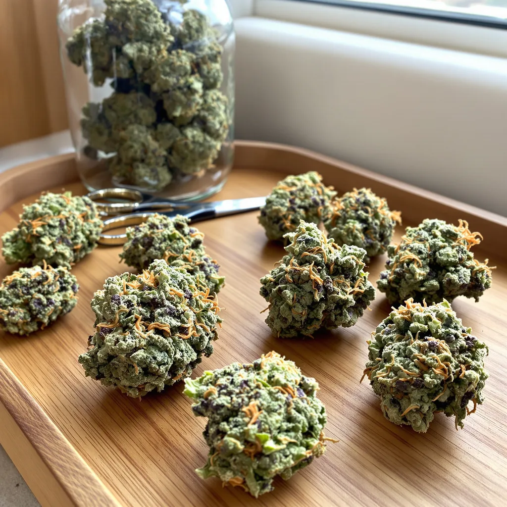 Colombian Gold 40% indica / 60% sativa flower with visible trichomes