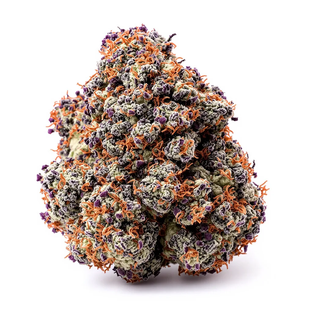Confidential Wreck 76% indica / 24% sativa flower with visible trichomes