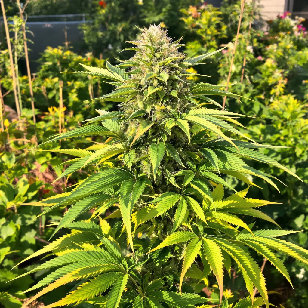 Cream Caramel 87% indica / 13% sativa flower with visible trichomes