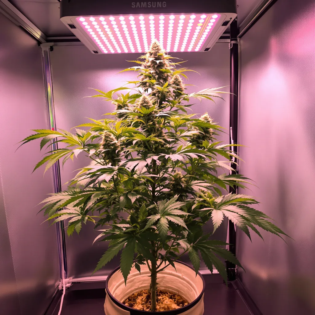 Crown Royale cannabis plant in flowering stage — 90-120 cm. Medium autoflower
