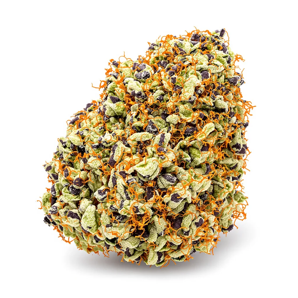 Dairy Queen 82% indica / 18% sativa flower with visible trichomes