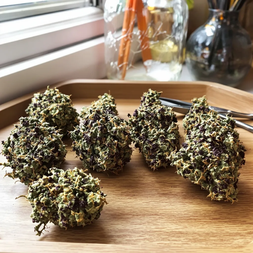 Dakini Kush 88% indica / 12% sativa flower with visible trichomes