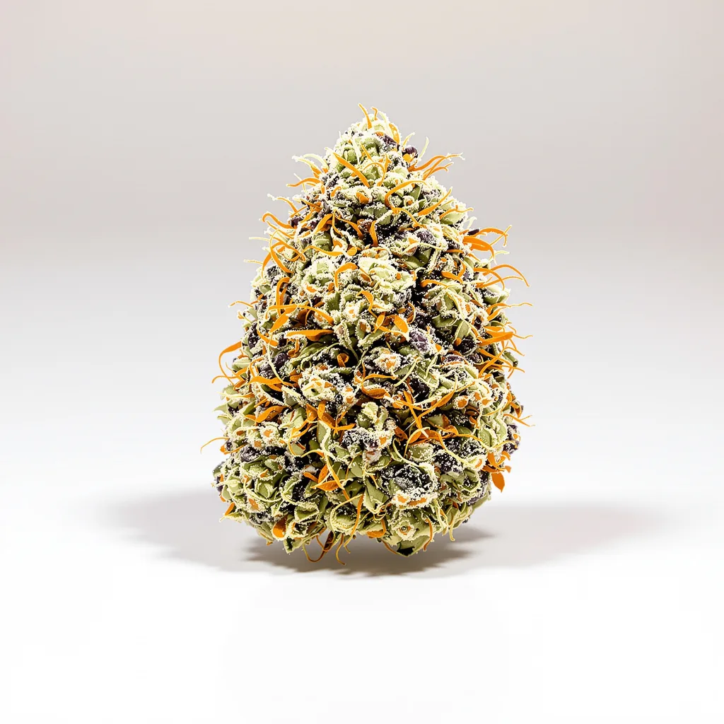 Dank Sinatra 52% indica / 48% sativa flower with visible trichomes
