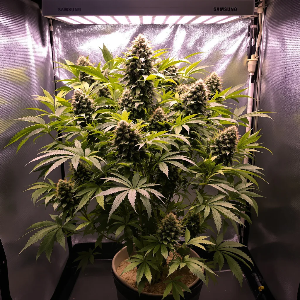 Dawgfather OG cannabis plant in flowering stage — 160–200 cm feminised