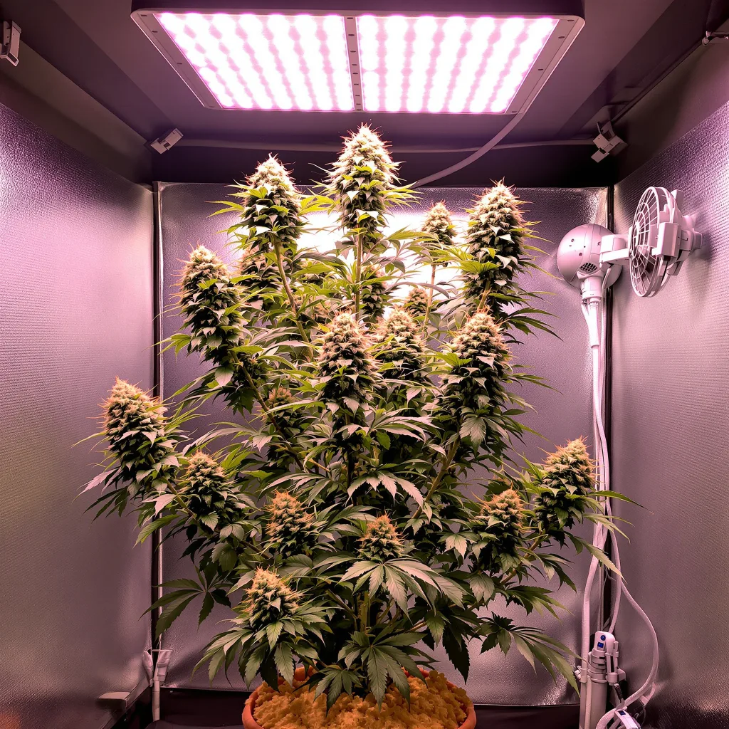 Diamond Valley Kush cannabis plant in flowering stage — 90-120 cm. Medium feminised