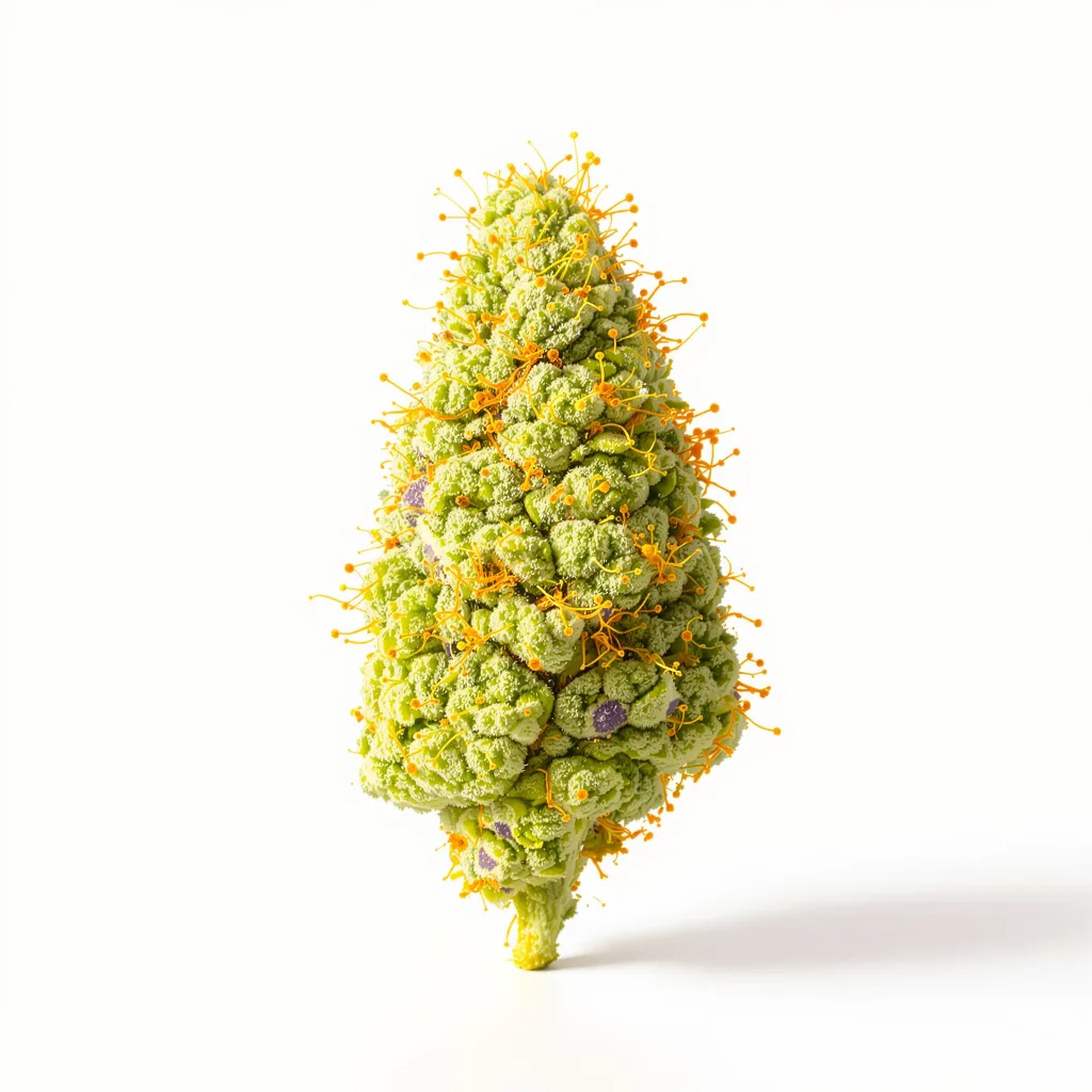 Dizzy OG 16% indica / 84% sativa flower with visible trichomes