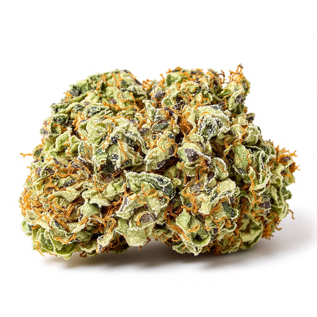 Do-Si-Dos 50% indica / 40% sativa flower with visible trichomes