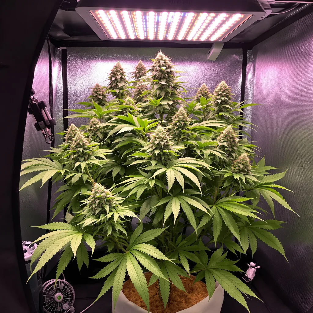 Double Tangie Banana cannabis plant in flowering stage — Medium feminised