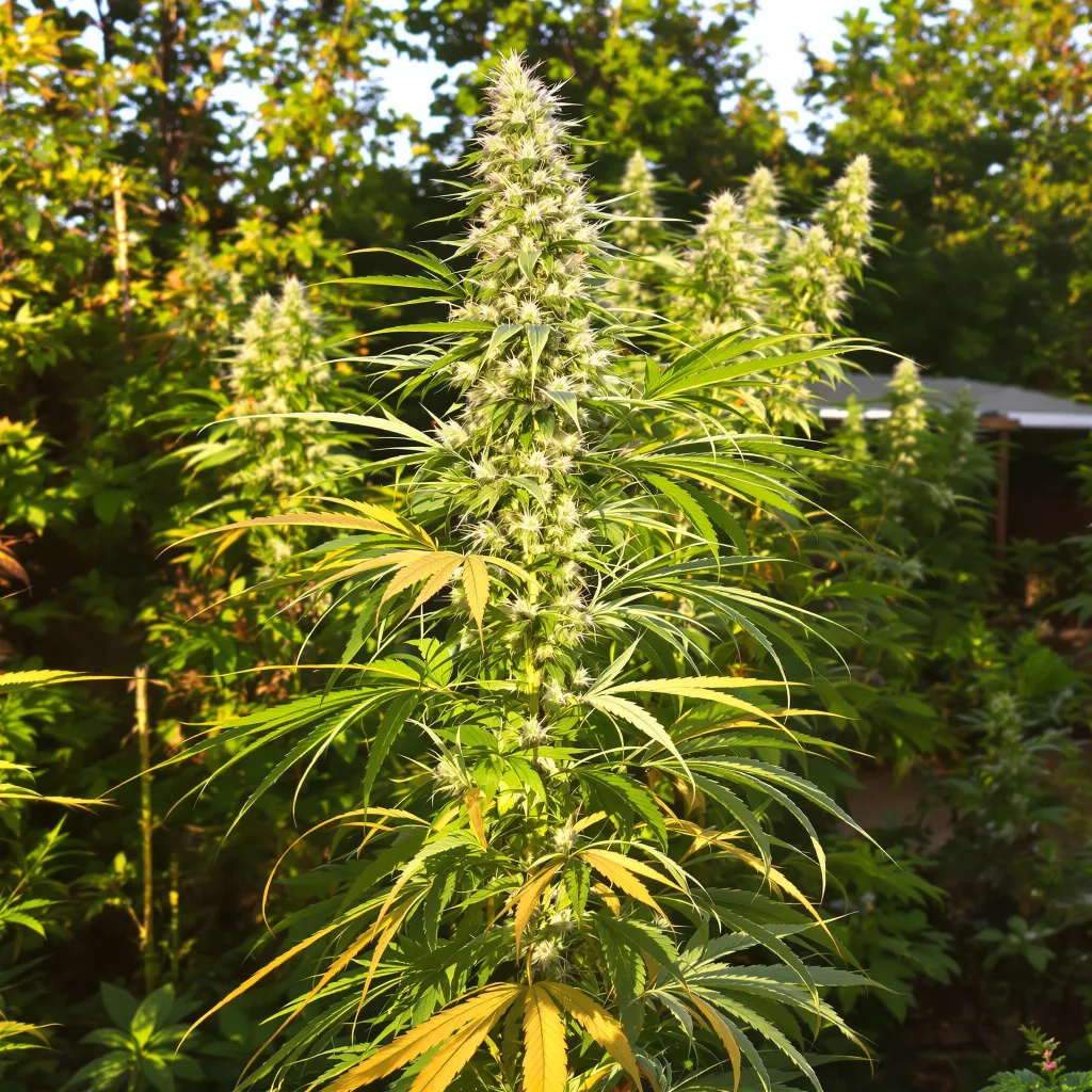 Durban Poison 50% indica / 90% sativa flower with visible trichomes