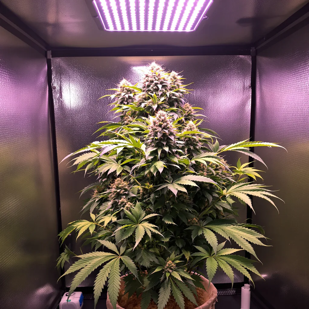 Fat Purple cannabis plant in flowering stage — 160–200 cm feminised