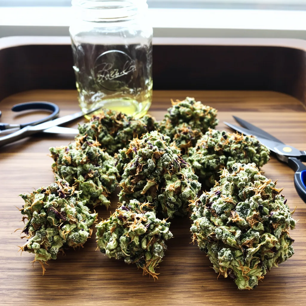 Gatekeeper OG 57% indica / 43% sativa flower with visible trichomes