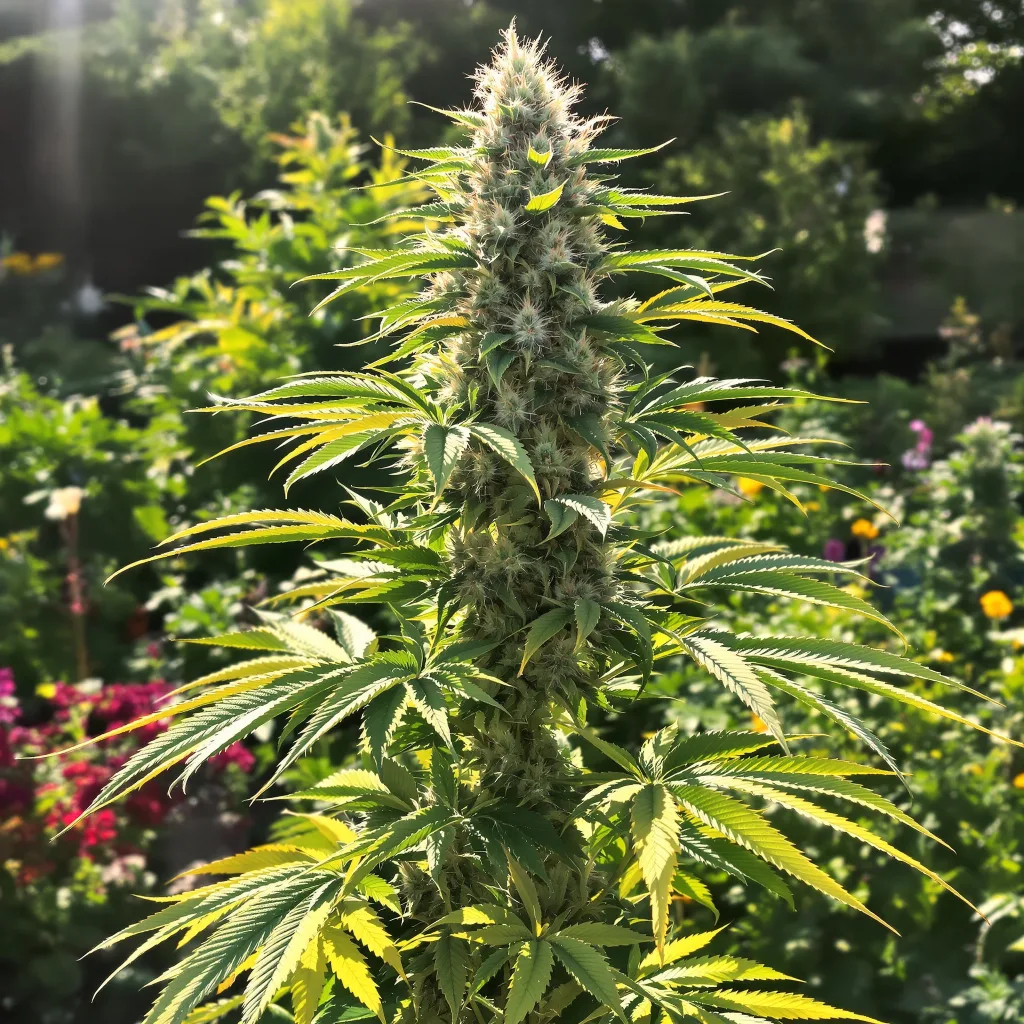 Gelato 44 36% indica / 64% sativa flower with visible trichomes