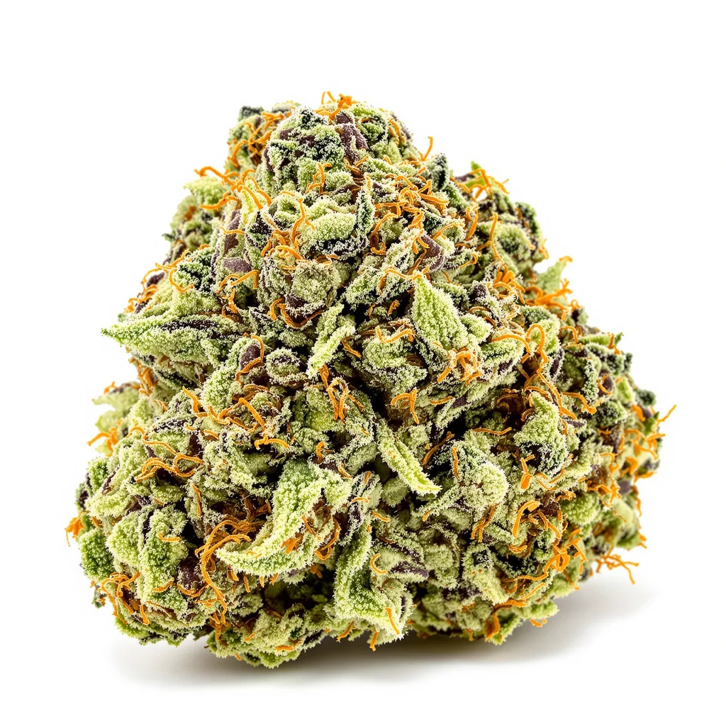 Ginger Ale 36% indica / 64% sativa flower with visible trichomes