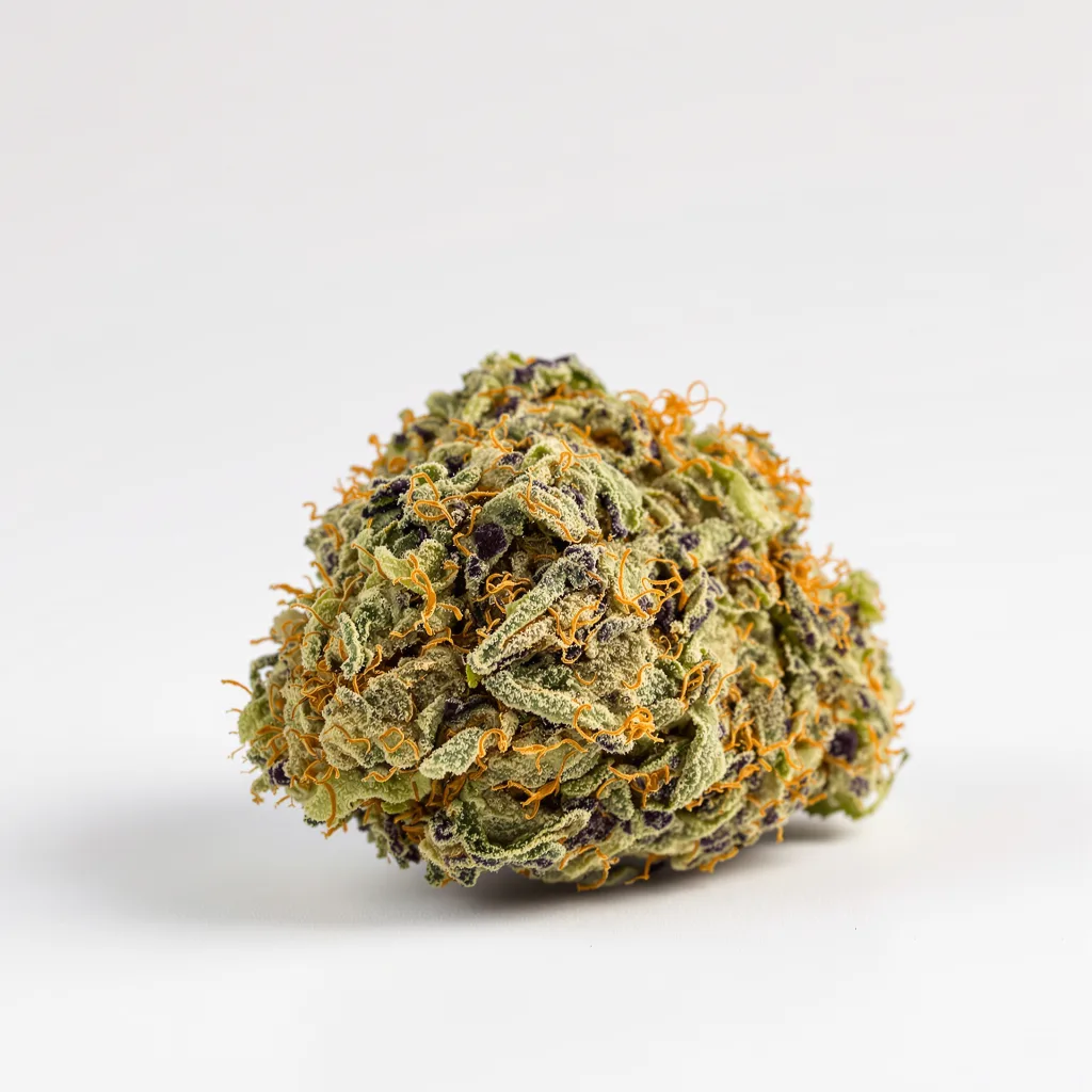 Godzilla Cookies 49% indica / 51% sativa flower with visible trichomes