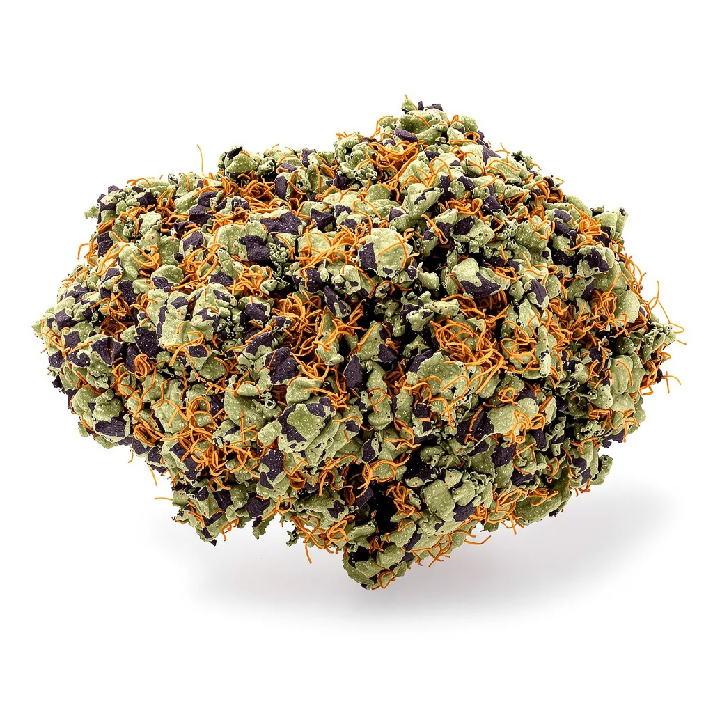 Godzilla 70% indica / 30% sativa flower with visible trichomes