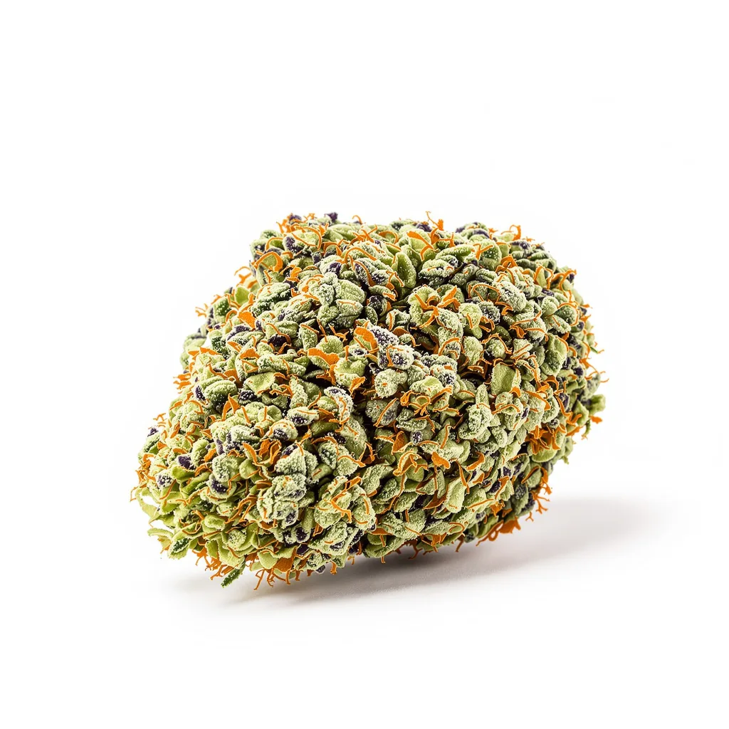 Gorilla Glue #4 60% indica / 50% sativa flower with visible trichomes