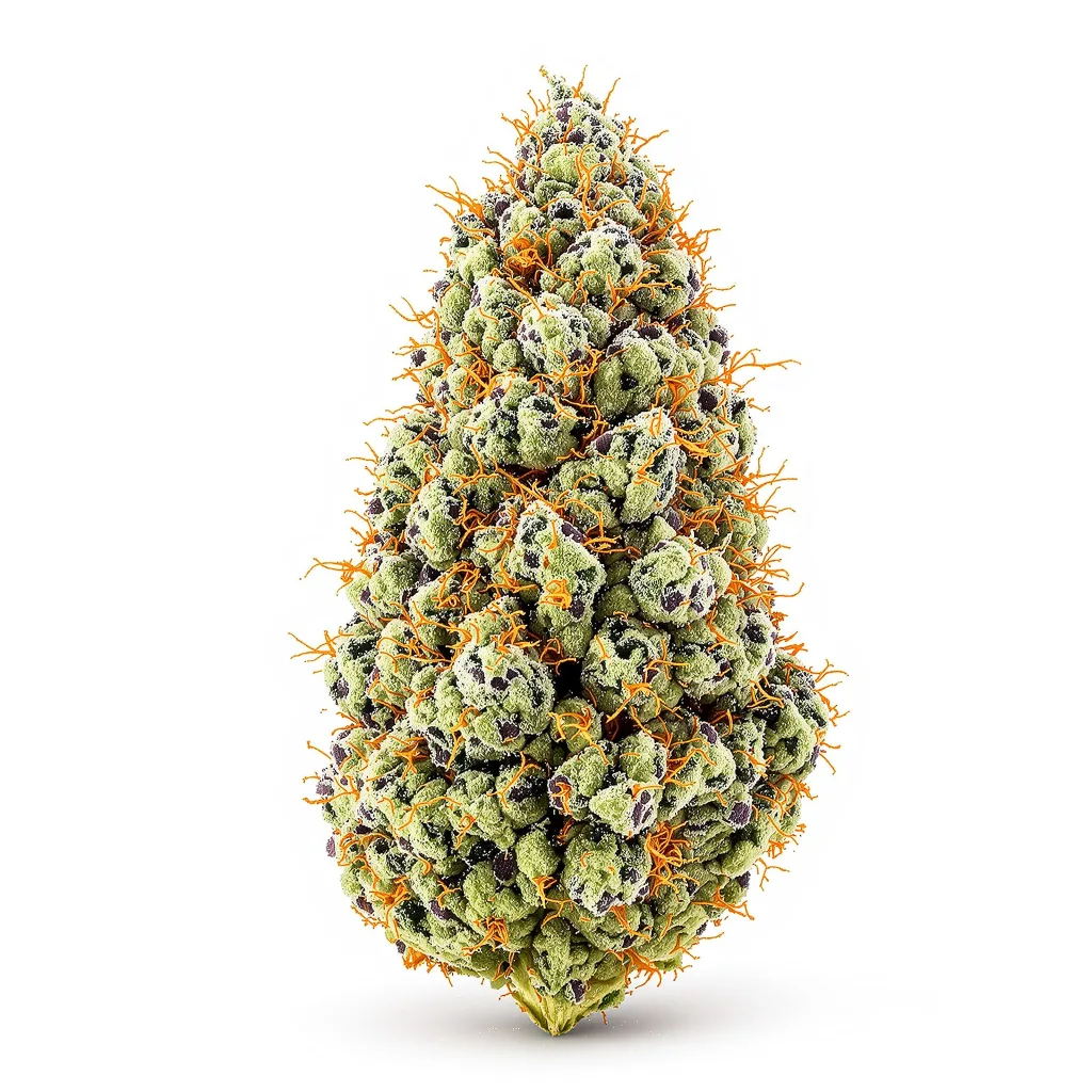 Grandmas Sugar Cookies 58% indica / 42% sativa flower with visible trichomes