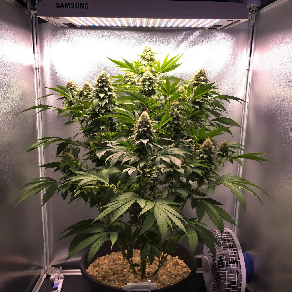 Grandmommy Purple cannabis plant in flowering stage — Up to 120 cm feminised