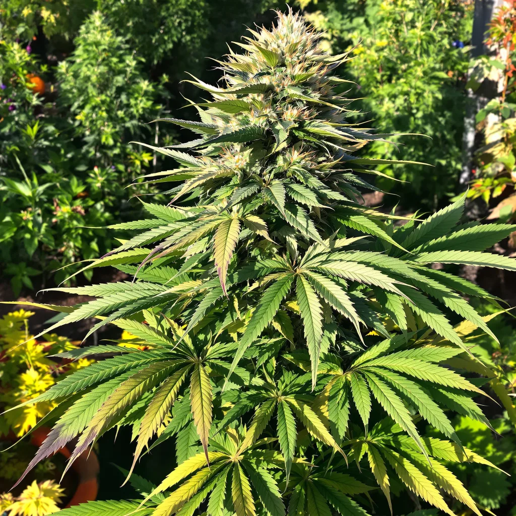 Grandmommy Purple 76% indica / 24% sativa flower with visible trichomes